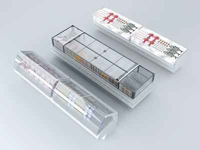 Modern Refrigerated Cabinet 3d model