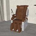 Brown Leather Massage Chair With Modern Ergonomic Design In Comfortable Home Setting With Plant