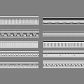Various Styles of Gypsum Cornice Molding with Intricate Patterns for Home Interior Design