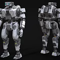 Skinned Skeleton Robot Animation Mechanical Warrior AI Smart 3d model