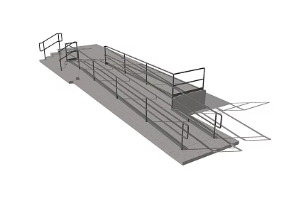 Road Infrastructure Design Featuring Safety Handrails Accessible Ramp And Platform 3d model