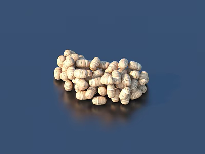Fresh Garlic Cloves Pile on Dark Reflective Surface Background 3d model