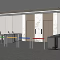Modern gate automatic door gate elevator hall elevator lobby face machine induction door 3d model