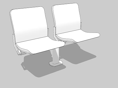 Two Modern Public Seats With Sleek Backrest And Shared Support Base 3d model