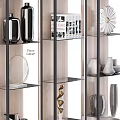 Modern Open Storage Shelving Unit With Wooden Metal Frames Decorative Items Books And Vases