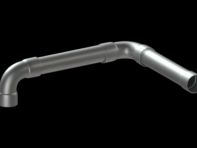 Industrial Metal Pipe With Silver Elbow Bend Design For Heavy Duty Plumbing 3d model