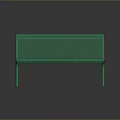 Green Perforated Metal Outdoor Bench With Simple Design And Stable Legs