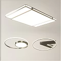 Modern LED Ceiling Lights With Square And Round Metal Frame Designs 3d model