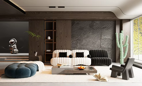 modern living room 3d model