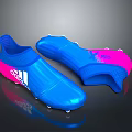 Adidas Blue And Pink Sports Shoes With Slip On Design And Reflective Finish
