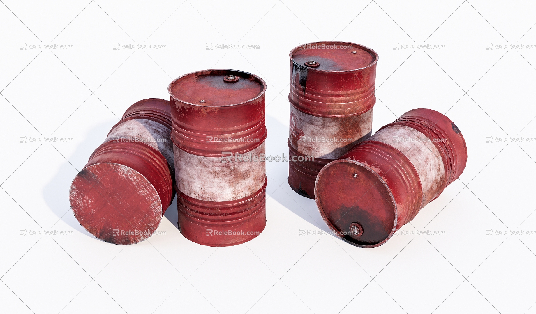 Old Oil Drum Gasoline Drum Iron Drum 3d model