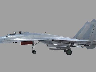Silver Military Fighter Jet With Landing Gear Weapon Systems And Aerodynamic Design 3d model