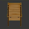 Orange Wooden Step Ladder Chair With Four Steps And Stable Design For Home Use