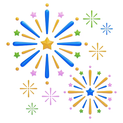 Vibrant Multi Color Decorative Ornament Set With Firework Star And Radiant Patterns 3d model