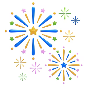 Modern fireworks cartoon fireworks 3d model