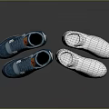 Fashionable Blue Casual Sneakers And White Grid Design Stylish Footwear For Trendy Look
