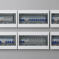 Modern White Switch Panels with Multiple Sockets and Switches for Home Use 3d model