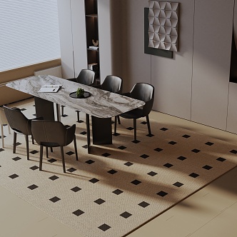 Modern dining table 3d model