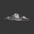 Modern Decorative Floor Rug With Black Background And White Mountain Texture