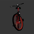 Red Bicycle With Black Seat Red Spokes Black Tires And Modern Design On Gray Background
