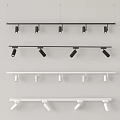 Modern Track Lights With Black And White Finish And Multiple Adjustable Heads 3d model