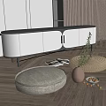Woven Round Cushions Ceramic Vase With Plants Nut Bowl Magazine On Wooden Floor Living Essentials