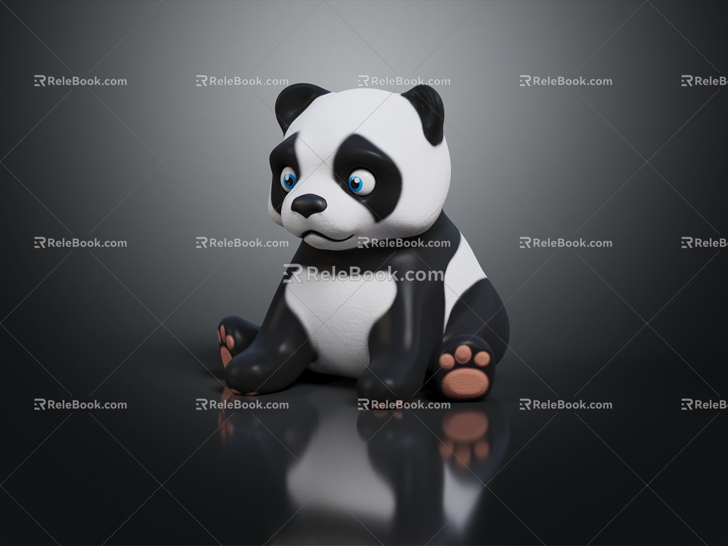 Modern teddy bear cat toy panda 3d model