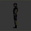 Tactical Security Gear With Helmet Red Goggles Bulletproof Vest And Boots