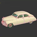 Ivory Vintage Car With Classic Design Sleek Body Lines Chrome Accents And White Wheels