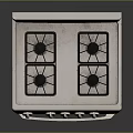 White Gas Stove With Multiple Burners Oven And Control Knobs For Kitchen
