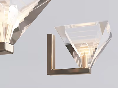 Modern Wall Lamp With Transparent Glass Shade And Metal Bracket For Soft Ambient Lighting 3d model
