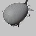 Pink And White Striped Airship With Propeller Gondola And Tail Fin Design
