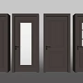 Modern Gray Swing Doors With Different Panel And Glass Designs For Interior Use 3d model