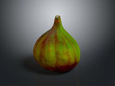 Fresh Ripe Fig with Vibrant Green and Red Stripes Healthy Natural Fruit 3d model
