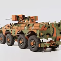 Functional Military Armored Vehicle With Camouflage Paint 8 Wheel Design And Turret With Cannon