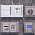 Smart Digital Doorbell System With Control Panel Time Display And Wall Mounted Wood White Design