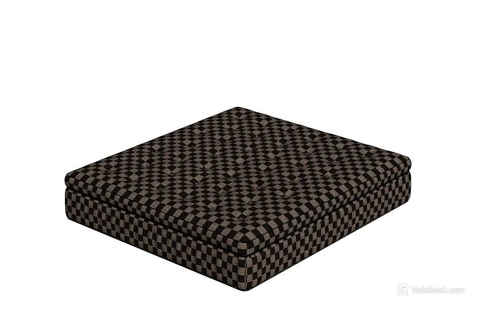 Classic Checkered Fabric Mattress With Dark And Light Grid Pattern Design 3d model 