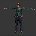 3D Police Character In Blue Uniform With Badge And Belt Gear Arms Outstretched
