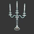Hand Carved Metal Candelabra Sculpture with Three Candle Holders Vintage Design For Decorative