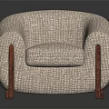 Beige Armchair With Wooden Arms And Legs For Modern Living Room Furniture