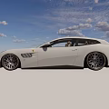 White Ferrari Two Door Car With Sleek Body And Black Wheels In Modern Indoor Space