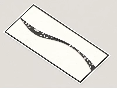 Black Curved Metal Hardware Tool With Silver Rivets And Multiple Holes For DIY Projects 3d model