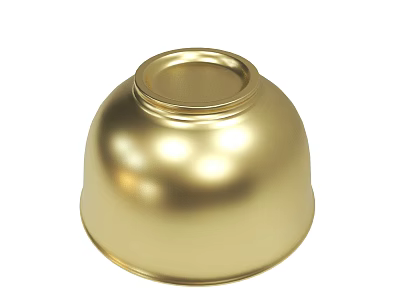Shiny Golden Metal Bowl With Smooth Rounded Design And Reflective Surface 3d model