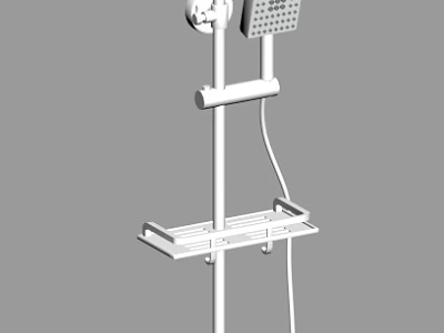 Modern Shower Head Set With Rainfall Top Spray Handheld Wand And Storage Shelf 3d model