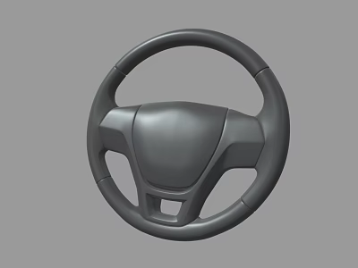 Modern Car Steering Wheel Design Features Sleek Black Finish And Ergonomic Comfortable Grip 3d model