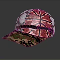 Stylish Cap With Basketball Pattern Soccer Texture And Camouflage Brim Mesh Design