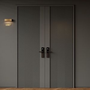 Double door swing door entry door security door opposite door 3d model