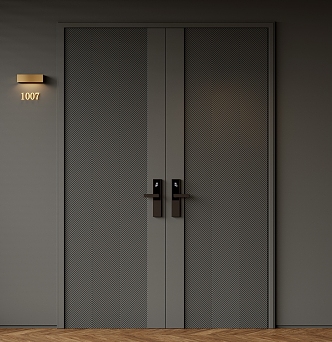 Double door swing door entry door security door opposite door 3d model