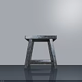 Minimalist Metal Stool Featuring Simple Design on Smooth Floor with Light Background 3d model