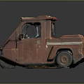 Rusty Red Small Truck Model With Vintage Metal Surface And Unique Design